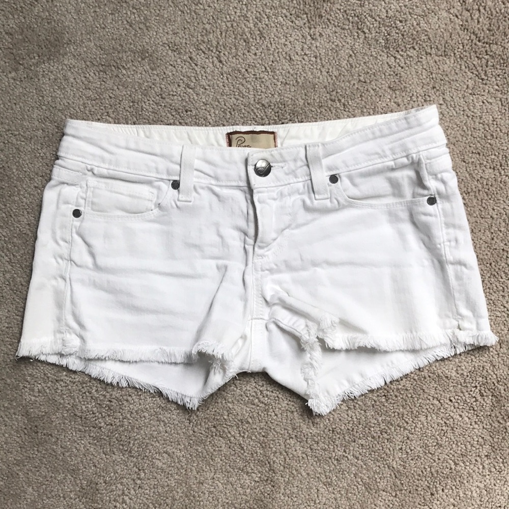 Paige Premium Denim White Jean Shorts